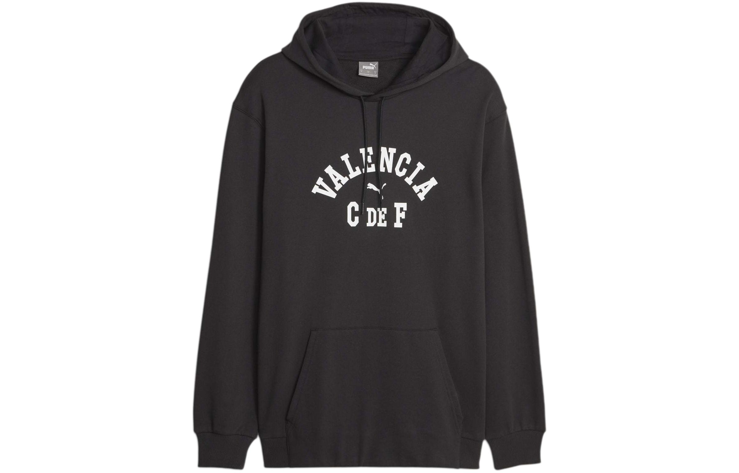 Puma Valencia CF Logo Casual Pullover Hoodie Black Long Sleeve 773339-03