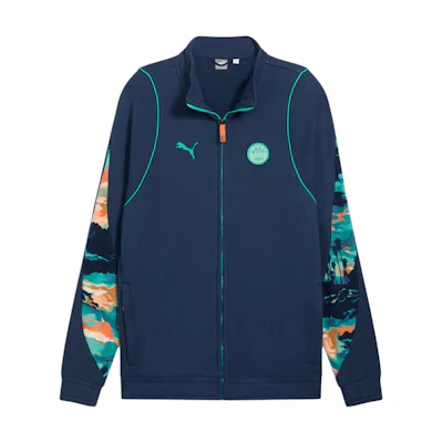 Puma Veniceball SS24 Logo Floral Print Zip Jacket Navy Blue Fashion 685553-01