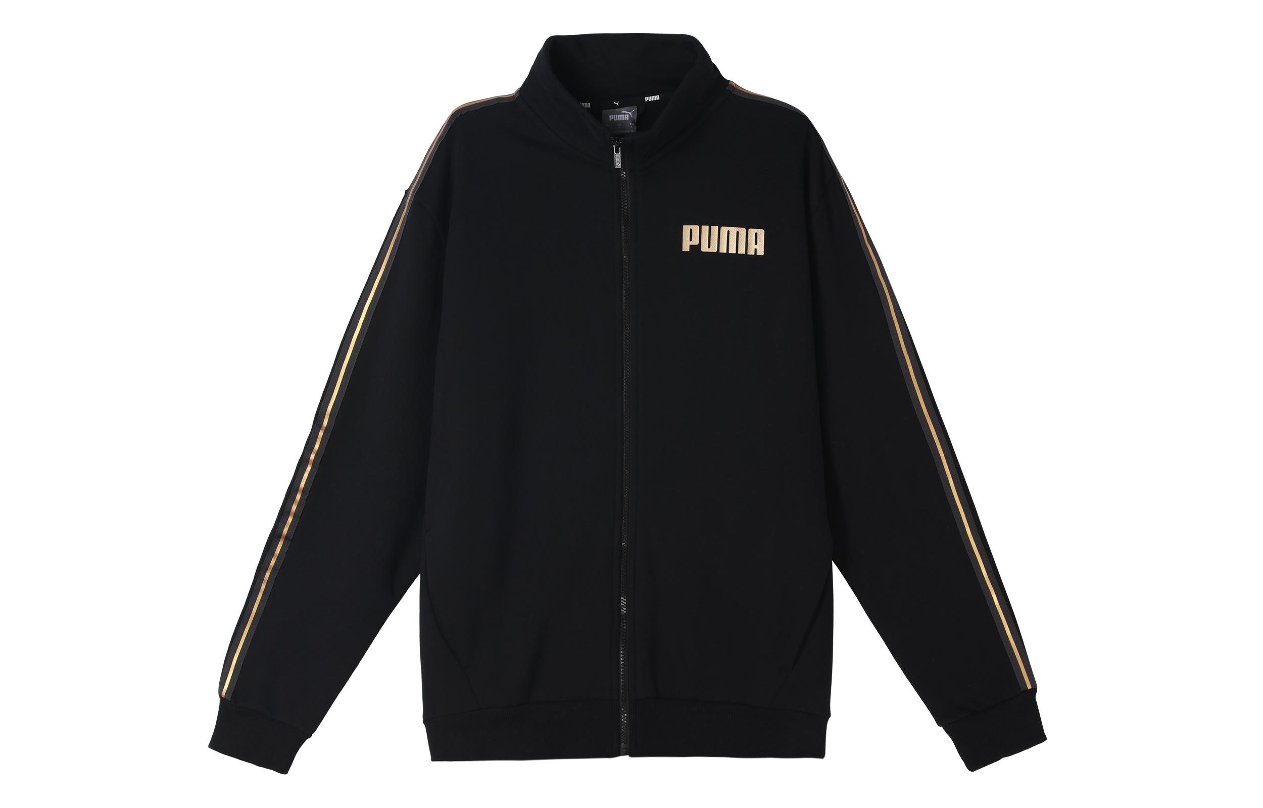 Puma Vintage Logo Knitted Fleece Jacket Black Winter Sportswear 587138-01
