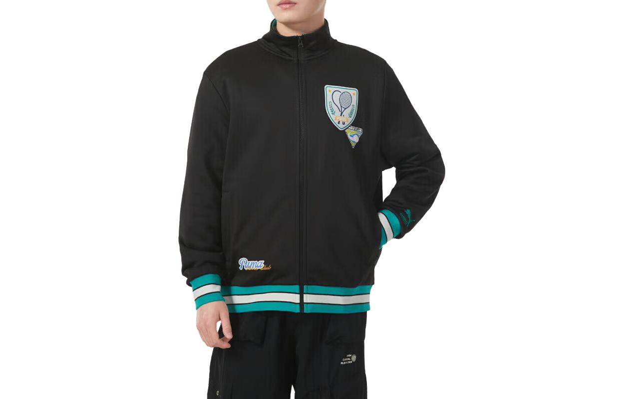 Puma Vintage Retro Track Jacket with Colorblock Design for Men - Black 628308-01