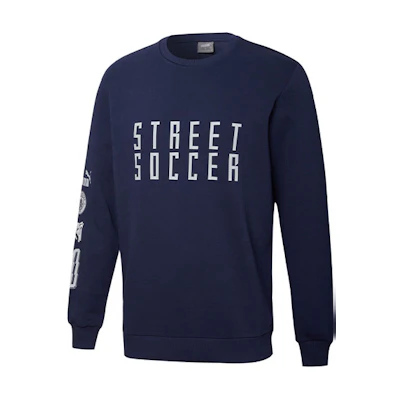 Puma W Costa Man City Street Soccer Letter Print Pullover Crew Blue 758803-22