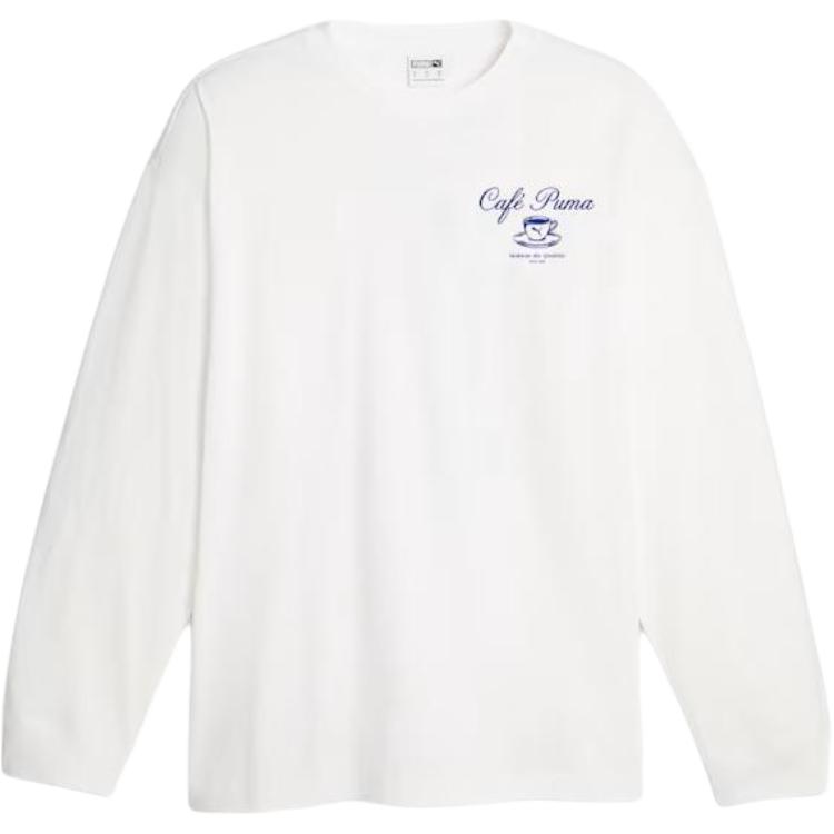 Puma White Crewneck Logo Long-Sleeve Sweatshirt 625243-02