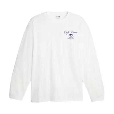 Puma White Crewneck Logo Long-Sleeve Sweatshirt 625243-02