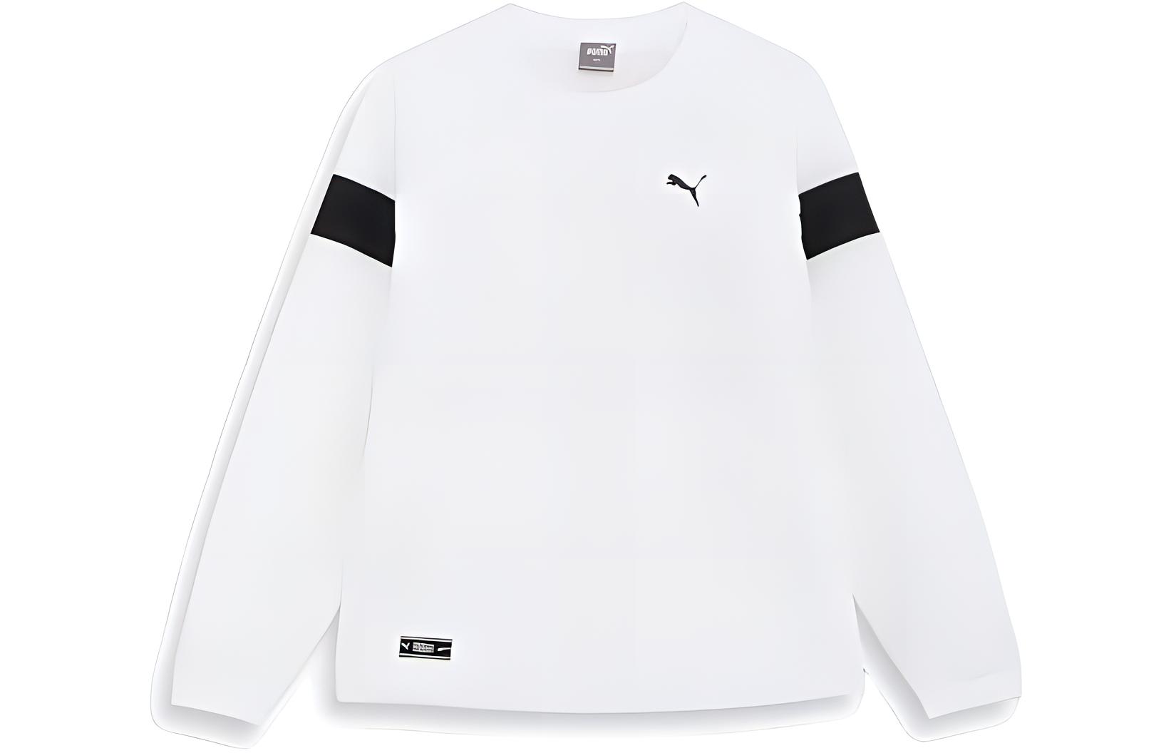 Puma White Crewneck Logo Printed Long Sleeve Sweatshirt 624907-04