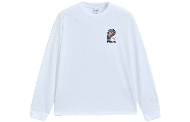 Puma White Crewneck Long Sleeve Sweatshirt with Back Letter Print 940030-02