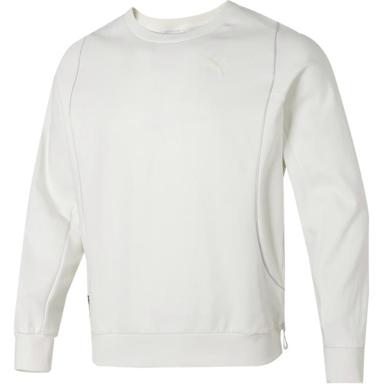 Puma White Crewneck Pullover Sweatshirt Long Sleeve Casual Fit 628488-87