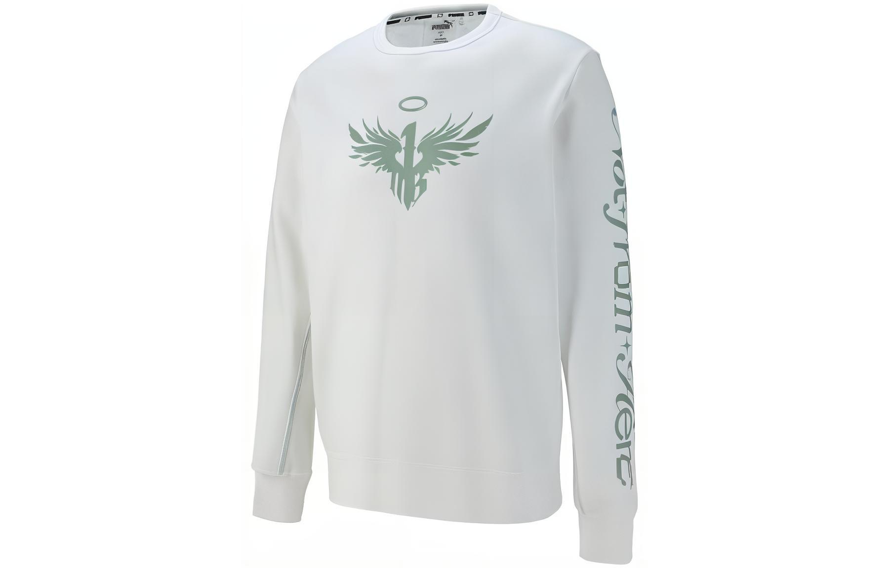 Puma White Crewneck Sweatshirt with Letter Graphic Print 621966-02