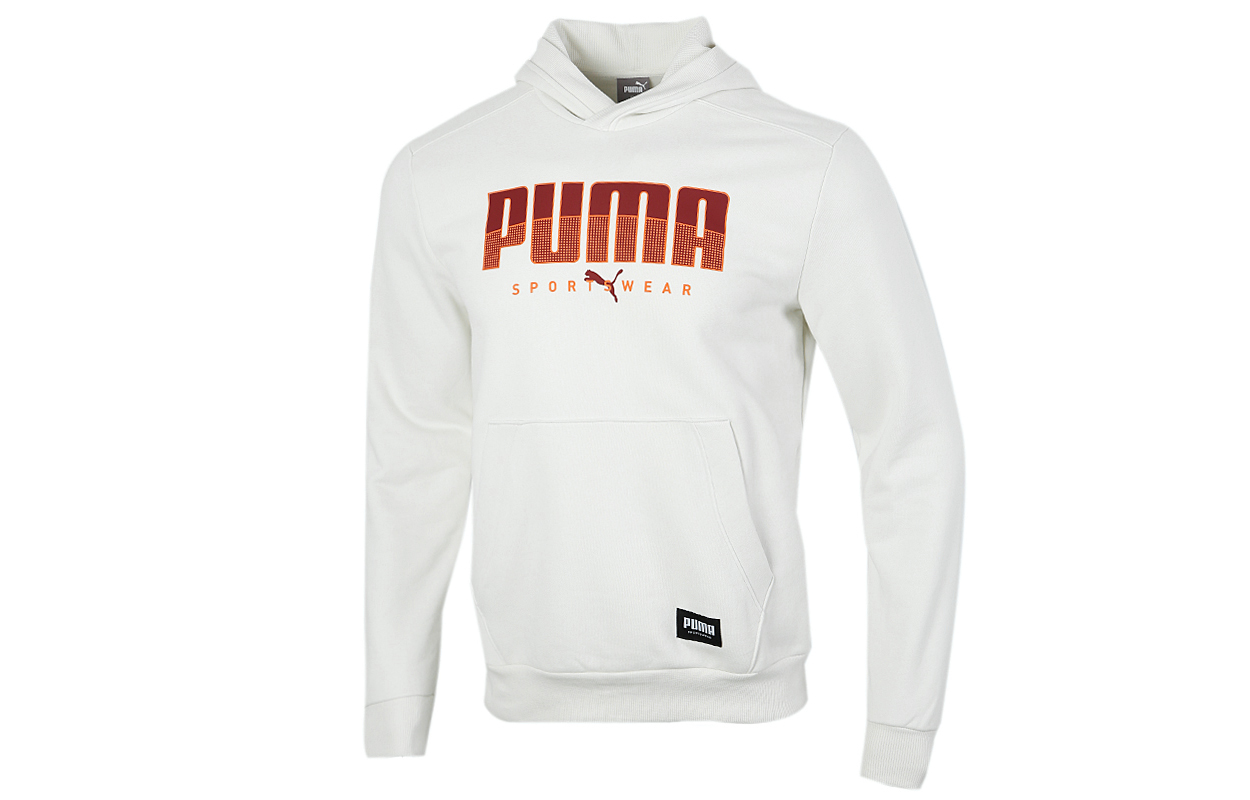 Puma White Fleece Long Sleeve Casual Sweatshirt 586543-05