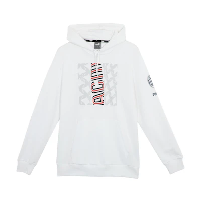Puma White Football Hoodie with Comfortable Drawstring and Letter Print 772316-02
