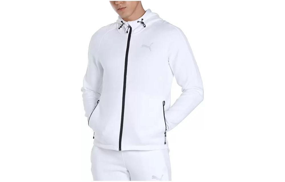 Puma White Full-Zip Hoodie Jacket 673313-02