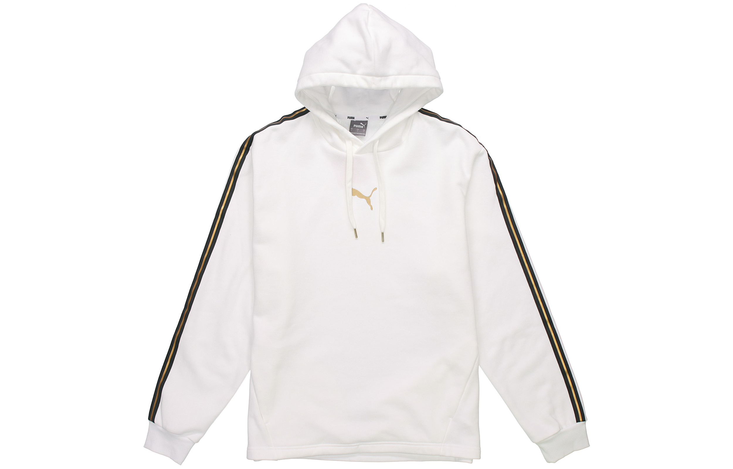 Puma White Gold-Print Fleece Hoodie - Warm Gift for Him 587139-02
