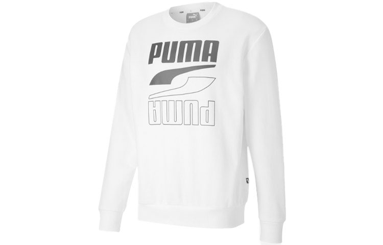Puma White Graphic Print Crewneck Sweatshirt 585272-02