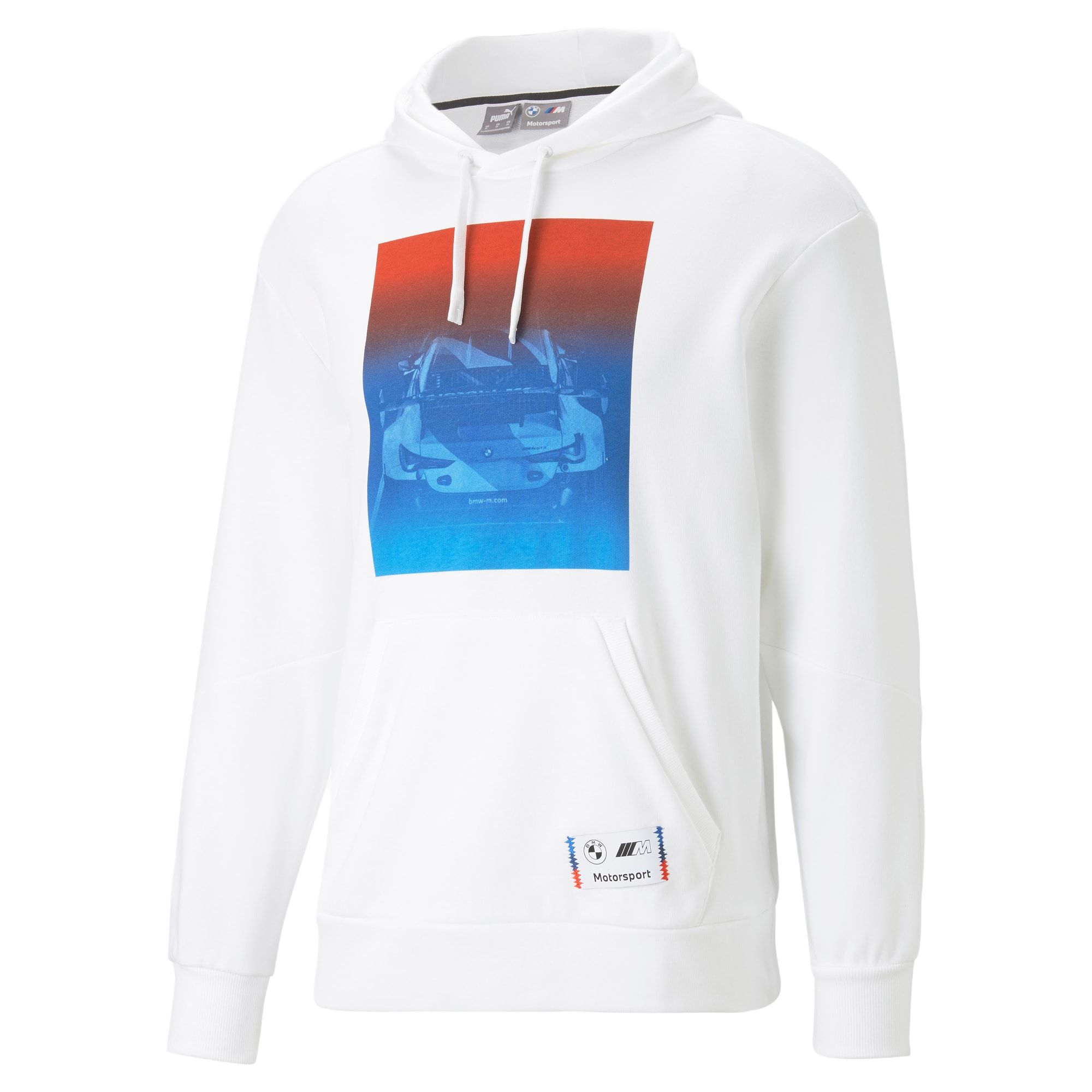 Puma White Graphic Print Loose Fit Hoodie Long Sleeve 539991-02