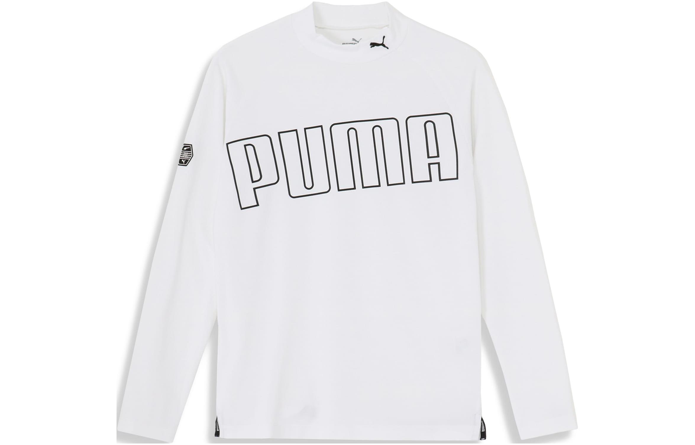 Puma White Half-Turtleneck Pullover Sweatshirt with Letter Print 624917-04