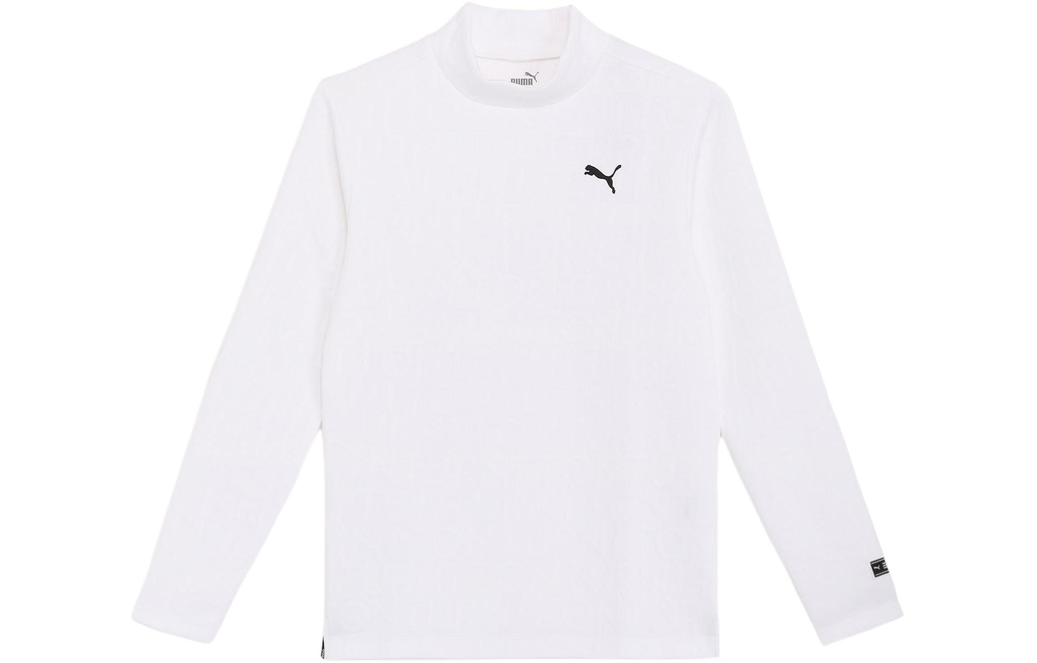 Puma White Half-Turtleneck Pullover Sweatshirt with Letter Print 624928-04