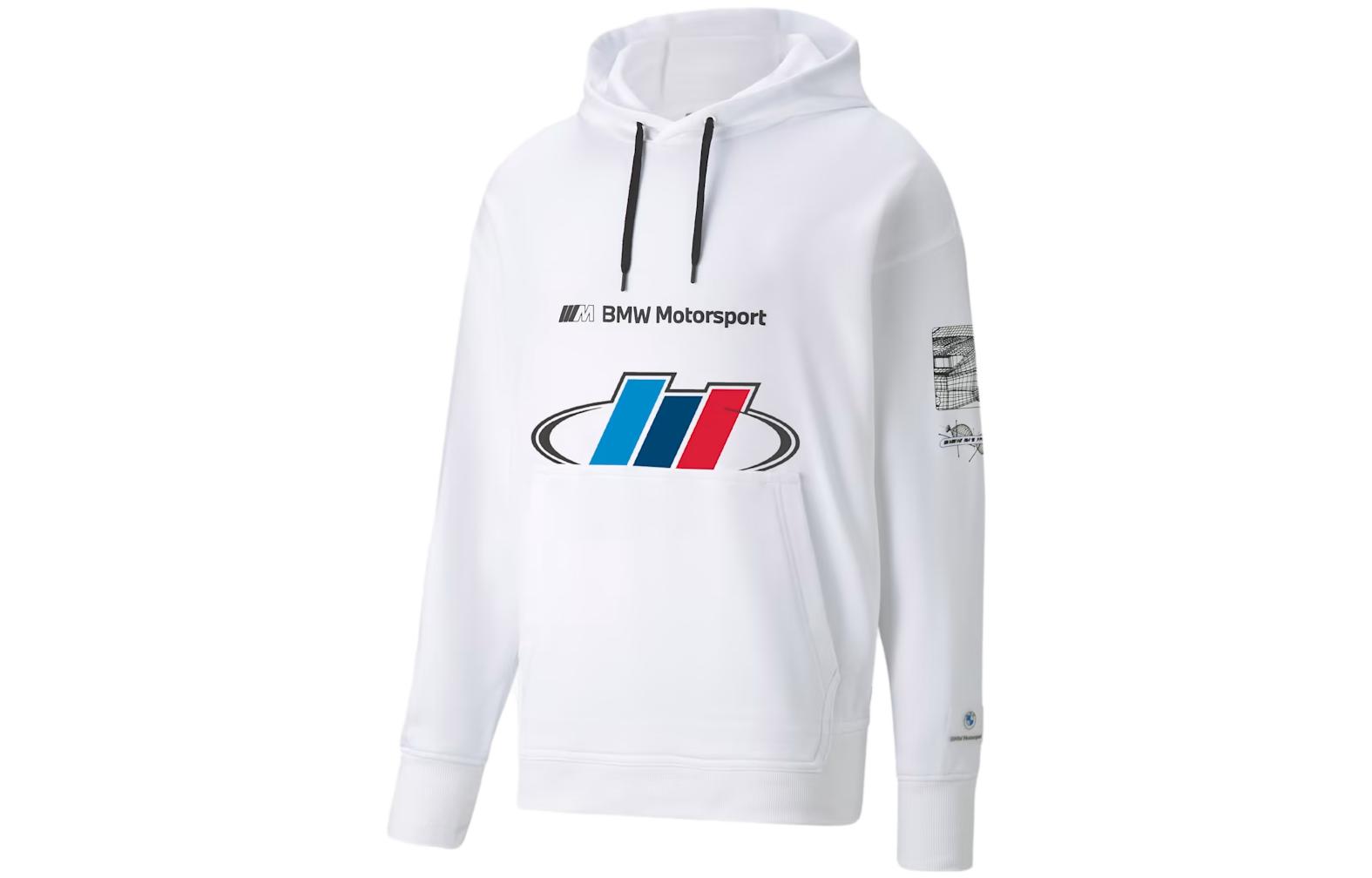 Puma White Hoodie with Logo and Letter Print Design 531125-02