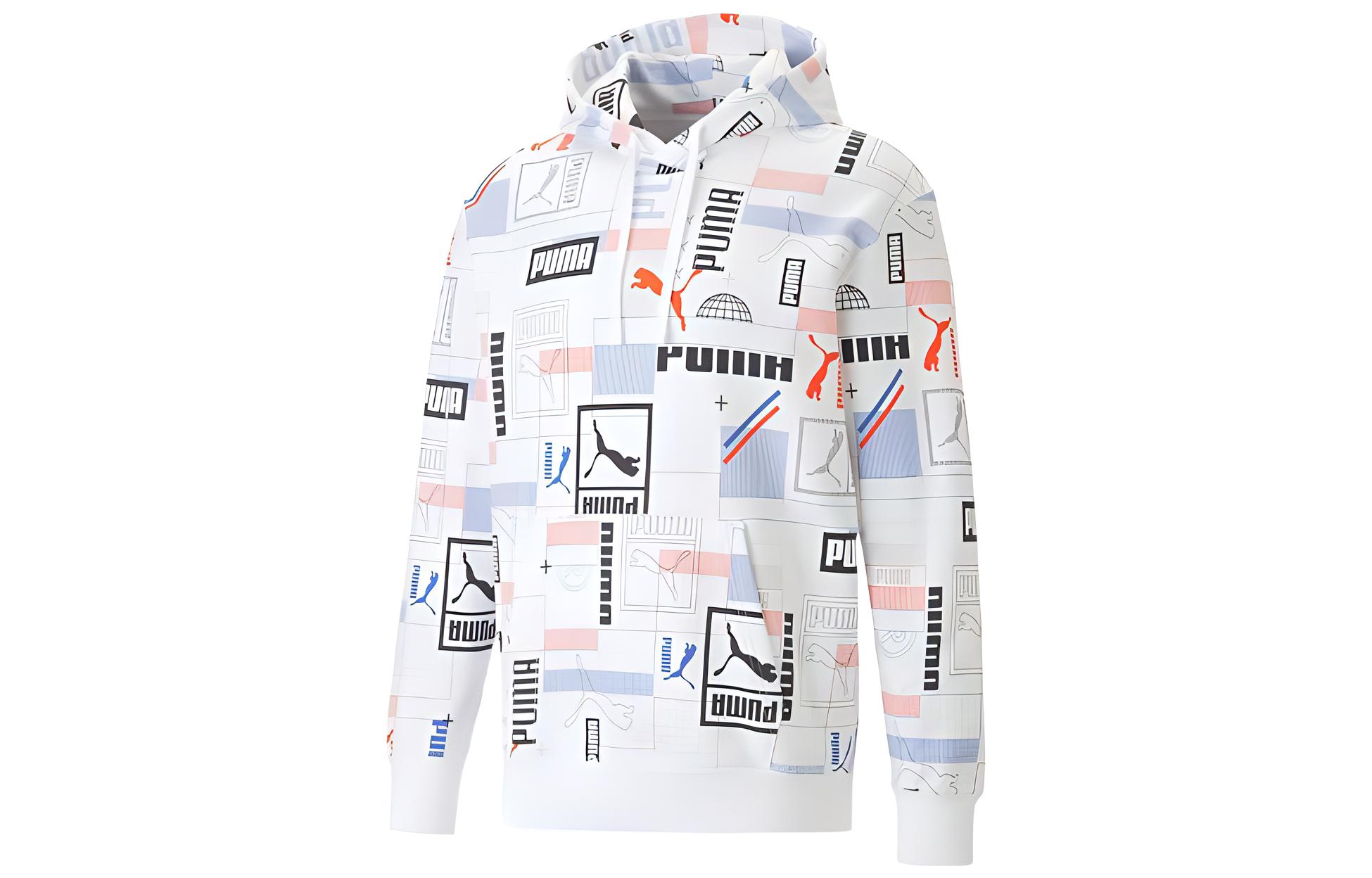 Puma White Hoodie with Logo Doodle Design 620425-02