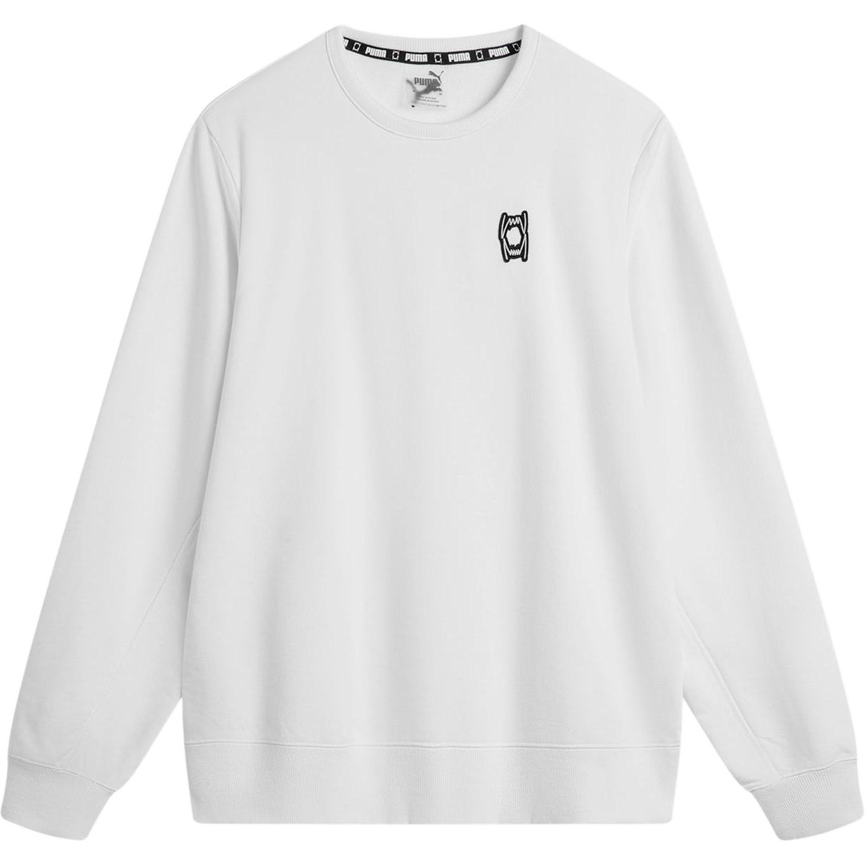 Puma White Knit Crewneck Sweatshirt Unisex Casual 624782-03
