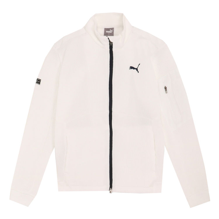 Puma White Light Solid Casual Comfort High Collar Jacket 624902-03