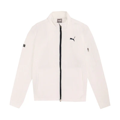 Puma White Light Solid Casual Comfort High Collar Jacket 624902-03