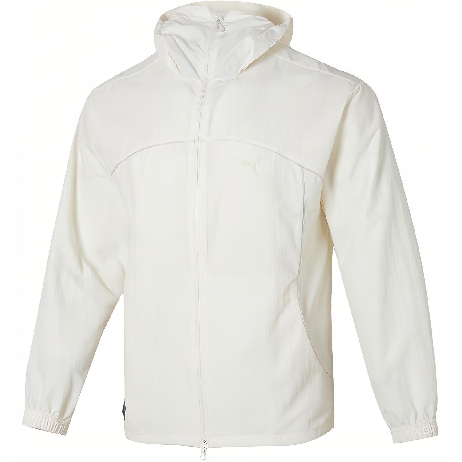 Puma White Lightweight Breathable Running Training Hoodie Jacket 628484-87