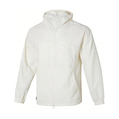 Puma White Lightweight Breathable Running Training Hoodie Jacket 628484-87