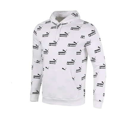 Puma White Logo Print Pullover Hoodie Casual Sportswear 588803-02