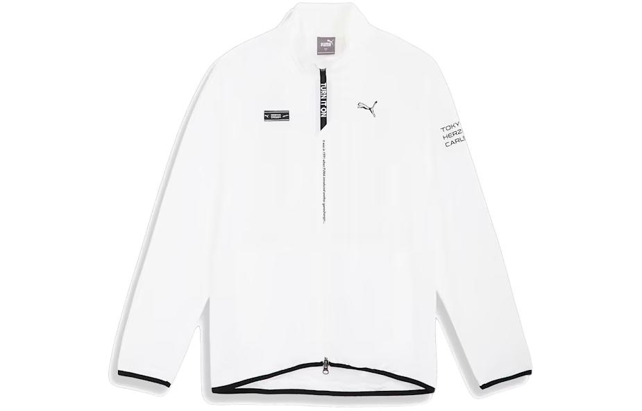 Puma White Logo Zip-Up High Neck Long-Sleeve Jacket 624901-03