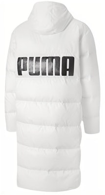 PUMA 白色連帽長版大Logo羽絨外套 冬季夾克 585403-02 Lookbook PUMA 白色連帽長版大Logo羽絨外套 冬季夾克 585403-02