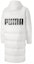 Lookbook PUMA 白色連帽長版大Logo羽絨外套 冬季夾克 585403-02