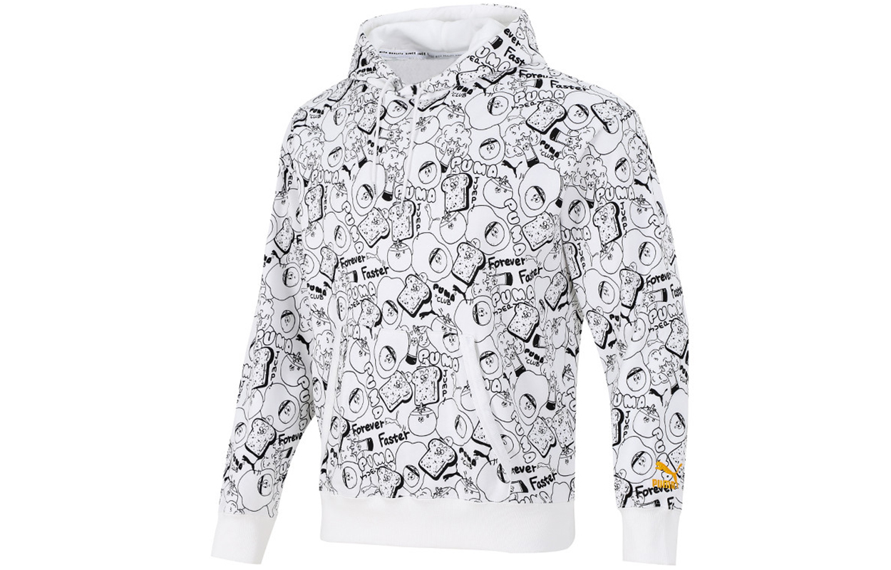 Puma White Pullover Sweatshirt - Sports Print, Breathable, Casual 533200-52