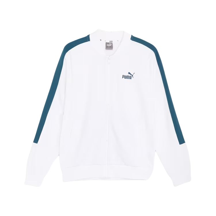Puma White Striped Logo Graphic Loose-Fit Long Sleeve Jacket 680664-02