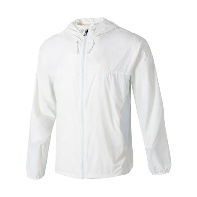 Puma White Windproof Hooded Running Jacket Casual Woven Long Sleeve 628370-65