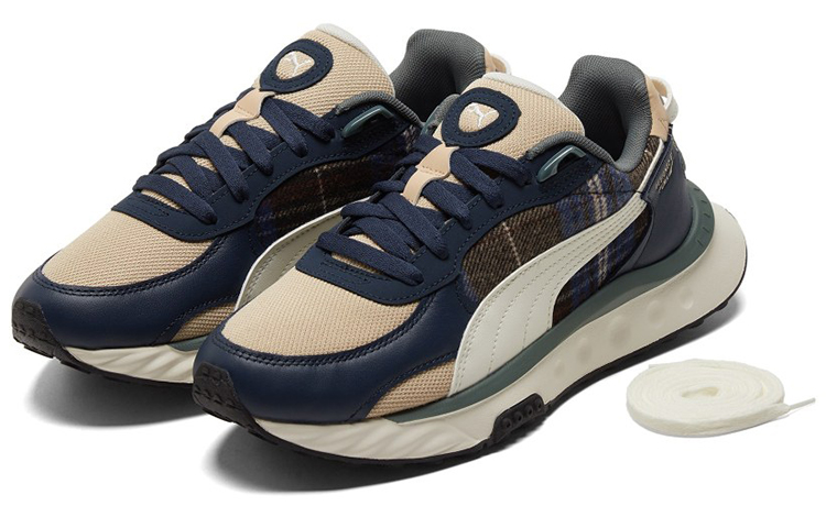 Shop Puma Wild Rider Flannel ''Blauw Crème Wit'' 384186-01