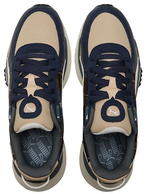 PUMA Wild Rider 法蘭絨格紋 低幫 運動休閒鞋 男女同款 藍色 Shop PUMA Wild Rider 法蘭絨格紋 低幫 運動休閒鞋 男女同款 藍色