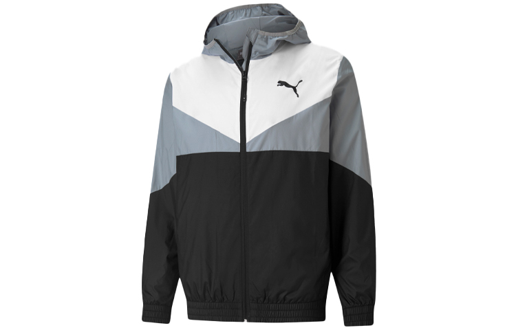 Puma Windbreaker Colorblock Hooded Jacket Black 588756-01