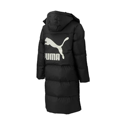 PUMA Winter Unisex Hooded Puffer Jacket with Back Logo Print - Black. 539572-01