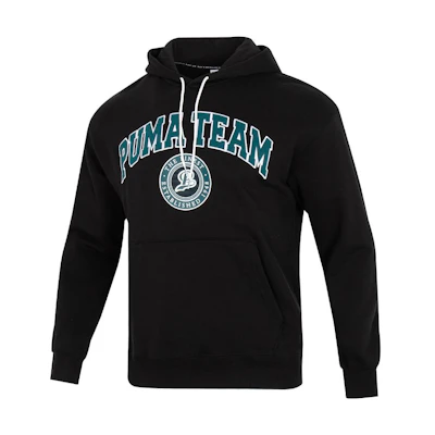 Puma Winterized Kangaroo Pocket Logo Pullover Hoodie Black - 539274-01