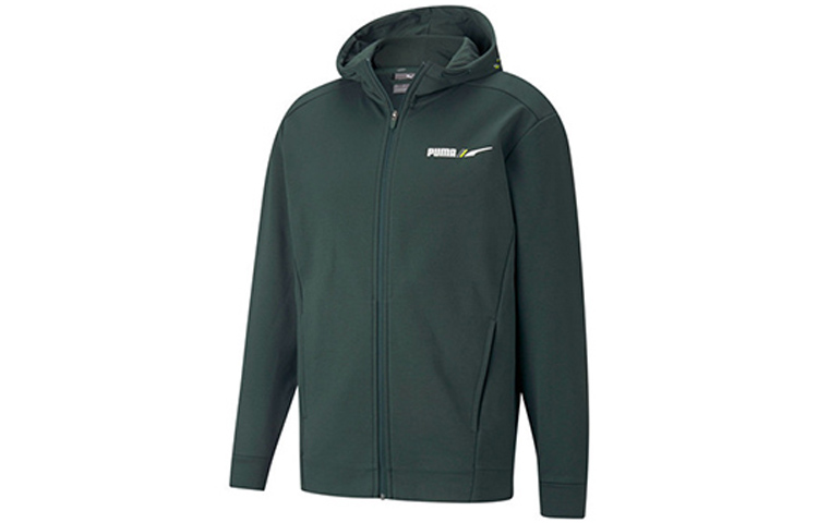 Puma Winterized Logo Fleece Hoodie Jacket Winter Lake Green 846528-80