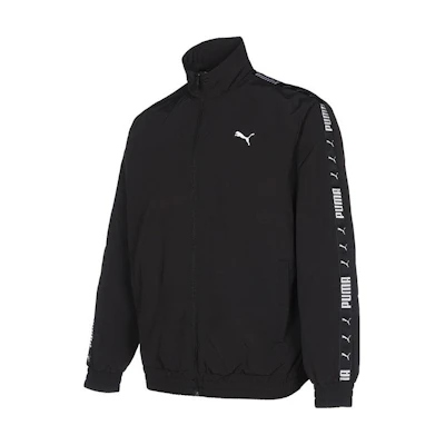 Puma Workwear Solid Color Letter Print Logo Zip Jacket Unisex Black 536771-01
