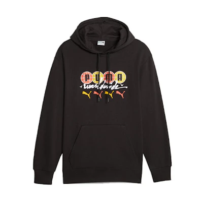 Puma Worldwide Hoodie Black - Letter Print Casual Sportswear 622646-01
