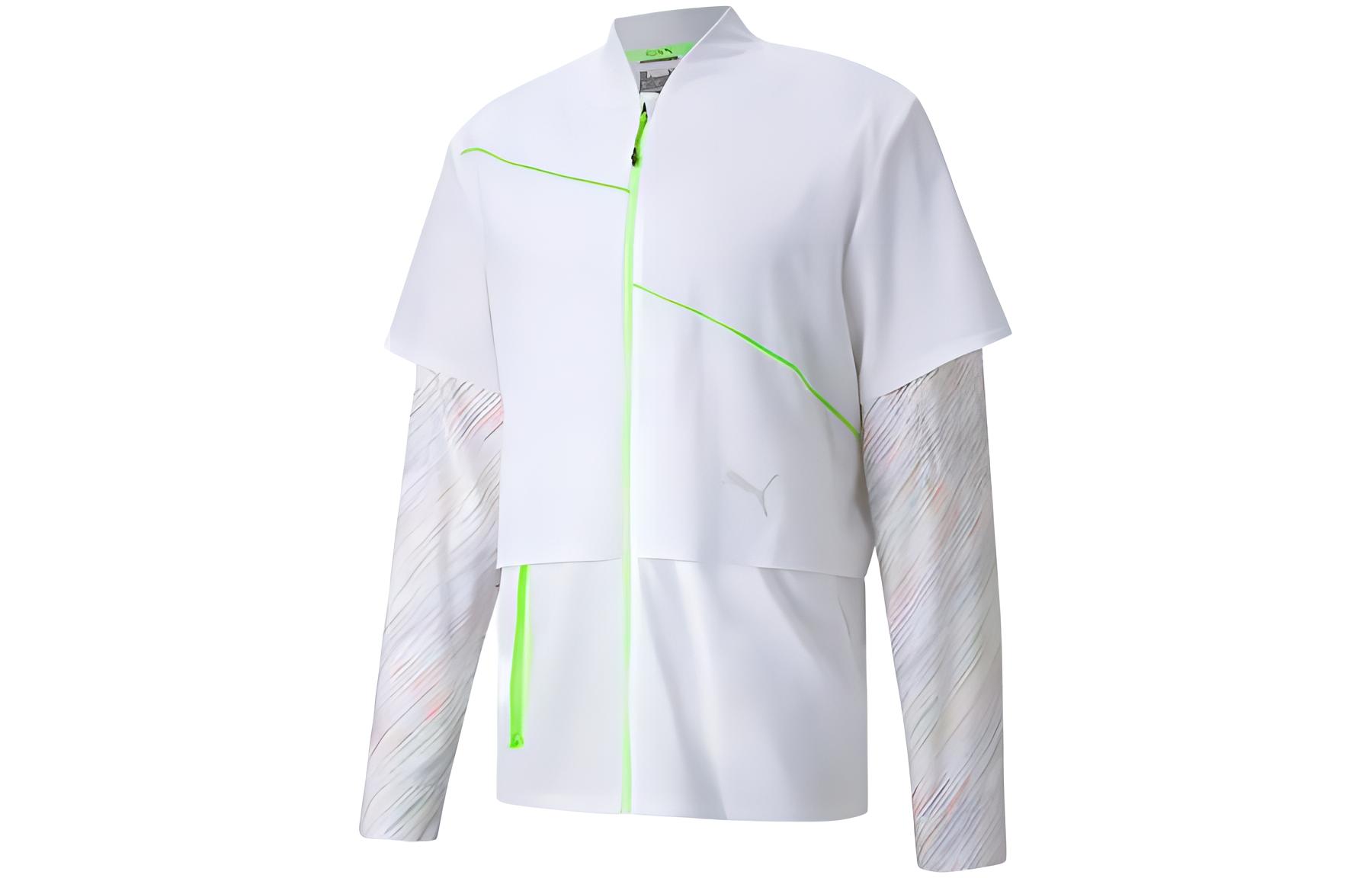 Puma Woven Ultra Running Training Zip Jacket White Long Sleeve 520854-02