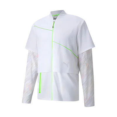 Puma Woven Ultra Running Training Zip Jacket White Long Sleeve 520854-02