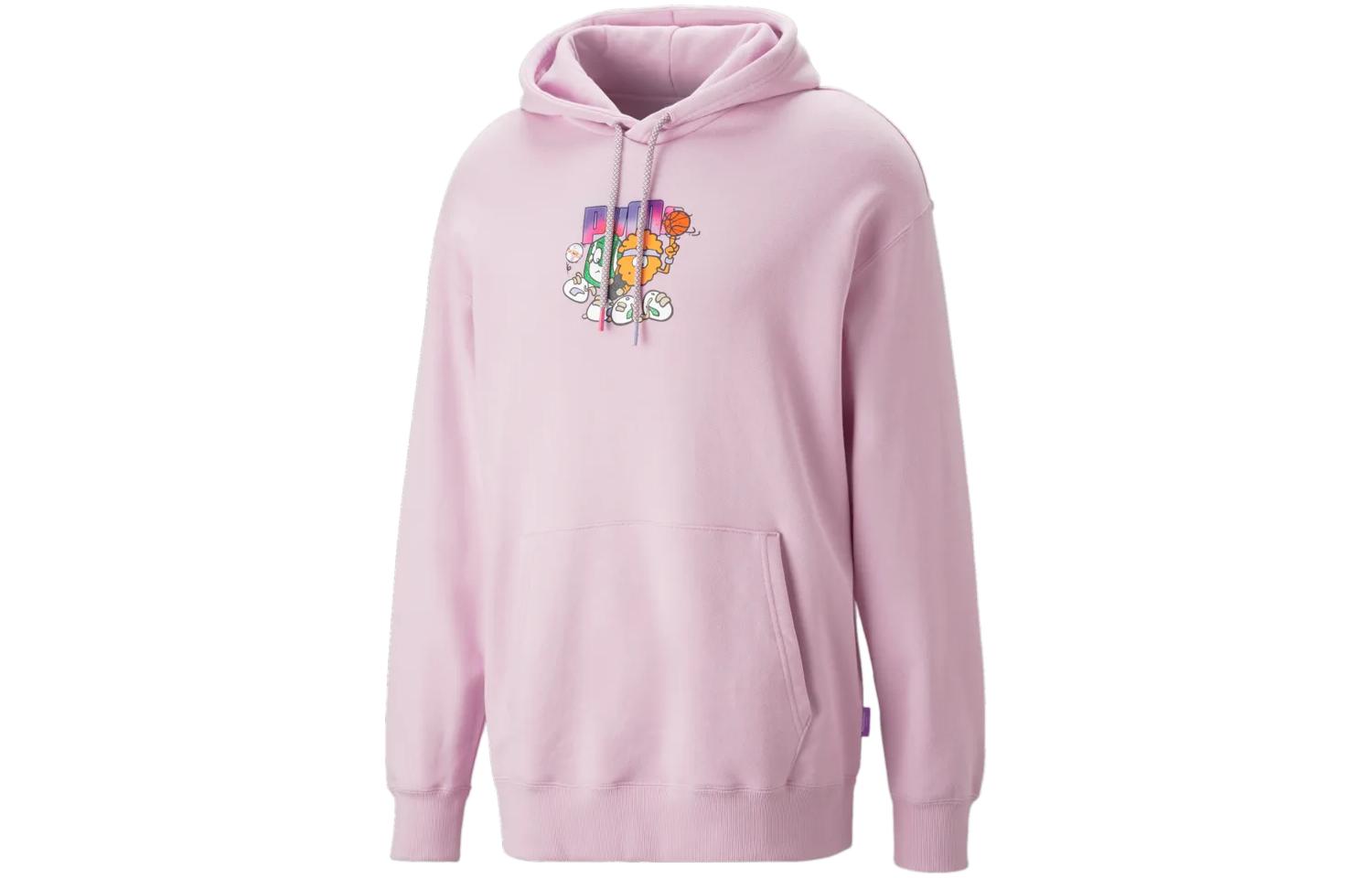 Puma 8enjamin SS23 Graphic Print Loose Fit Pink Hoodie for Men 539822-98