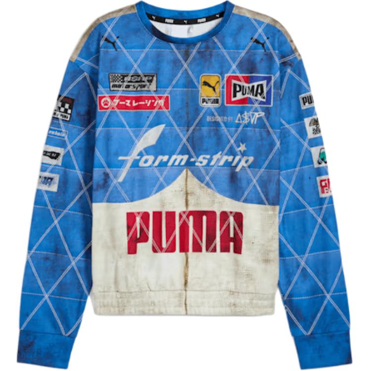 Order Puma x A$AP Rocky FW24 Unisex Blue Colorblock Logo Soft Stylish Sweatshirt 631125-01