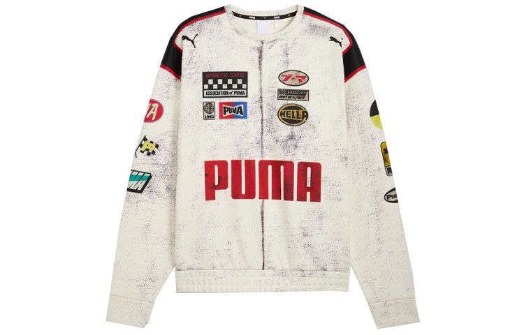 PUMA x A$AP Rocky SS24 Logo Slim-Fit Breathable Crewneck Knit Sweater Unisex White. 631042-65