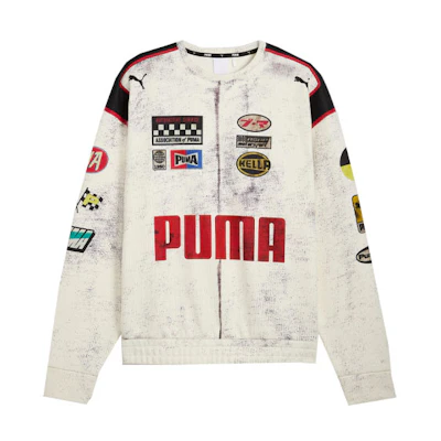 PUMA A$AP Rocky SS24 Logo Slim-Fit Breathable Crewneck Knit Sweater Unisex White. 631042-65