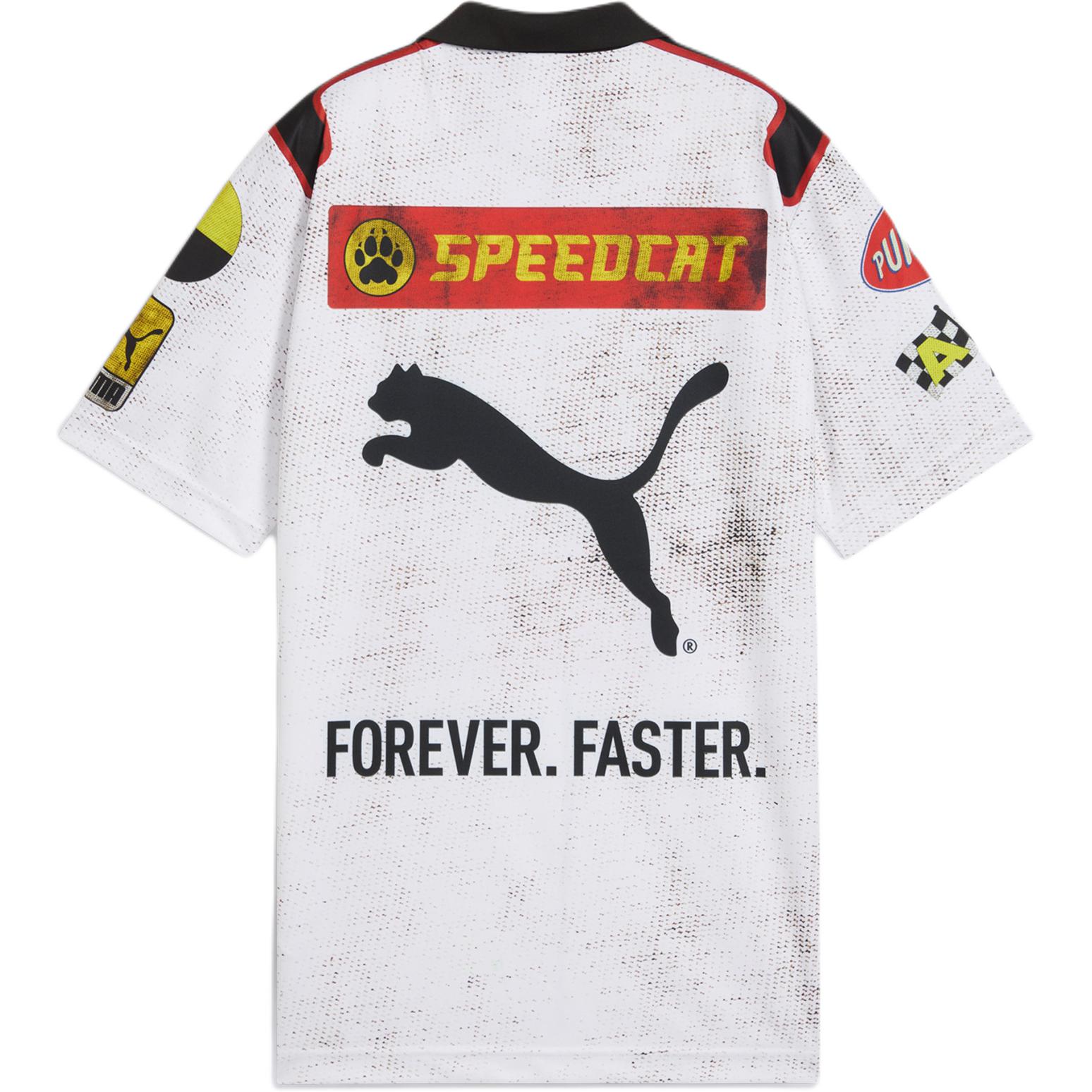 Lookbook PUMA x A$AP Rocky Zi 賽車標誌男女款 Polo 衫 - 白色 631046-02