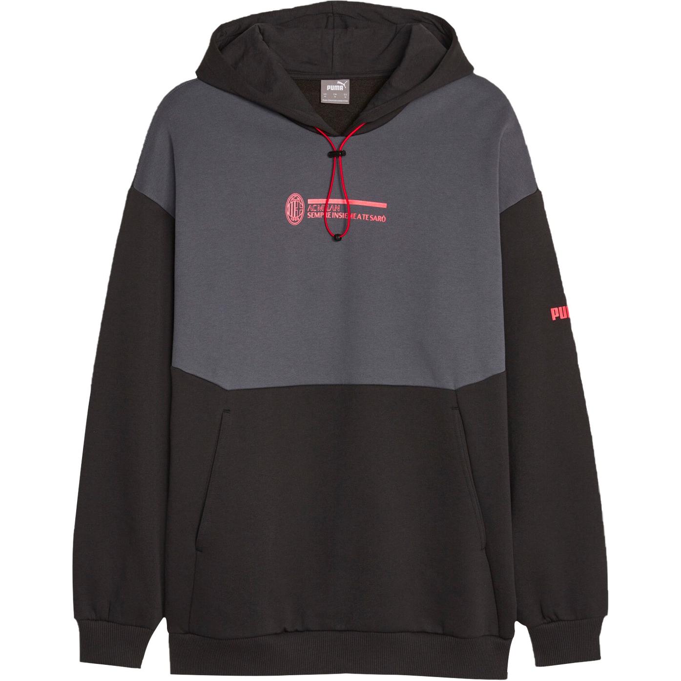 Puma AC Milan Colorblock Logo Pullover Hoodie Black 772330-22