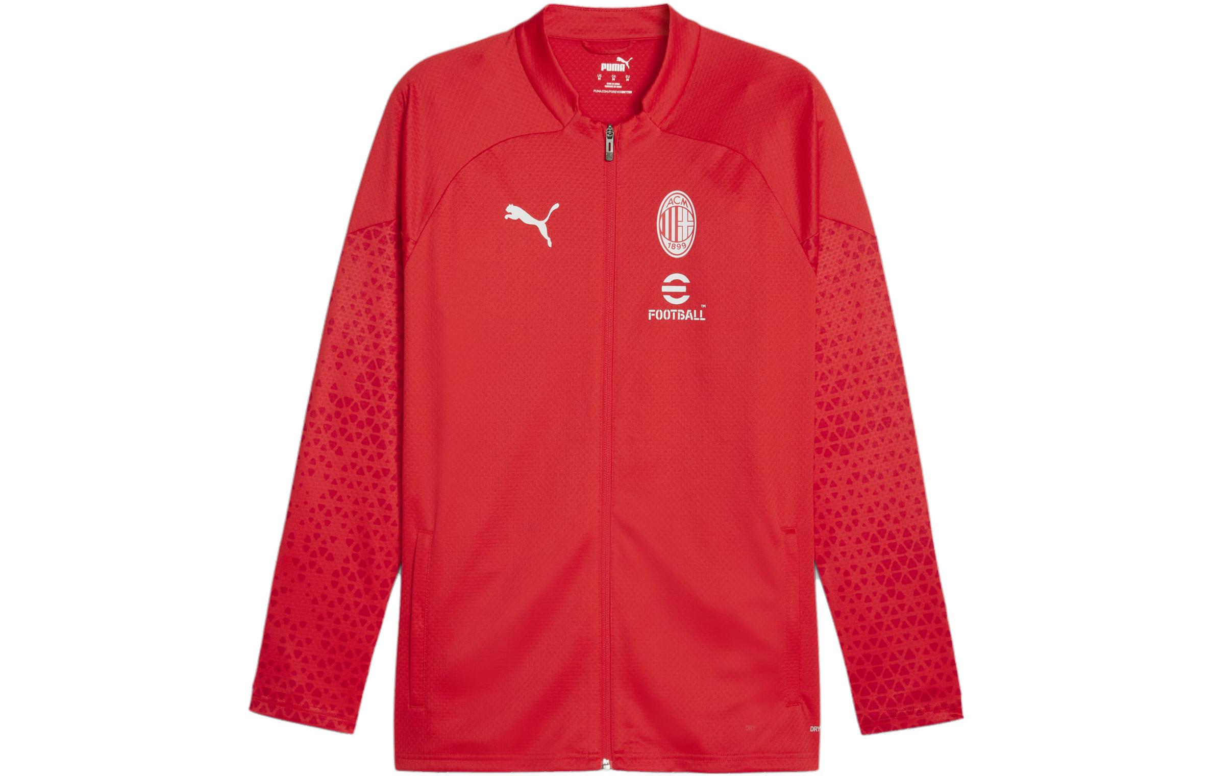 Puma x AC Milan Training Jacket 23/24 Red Long-Sleeve Casual Football Top 772252-12